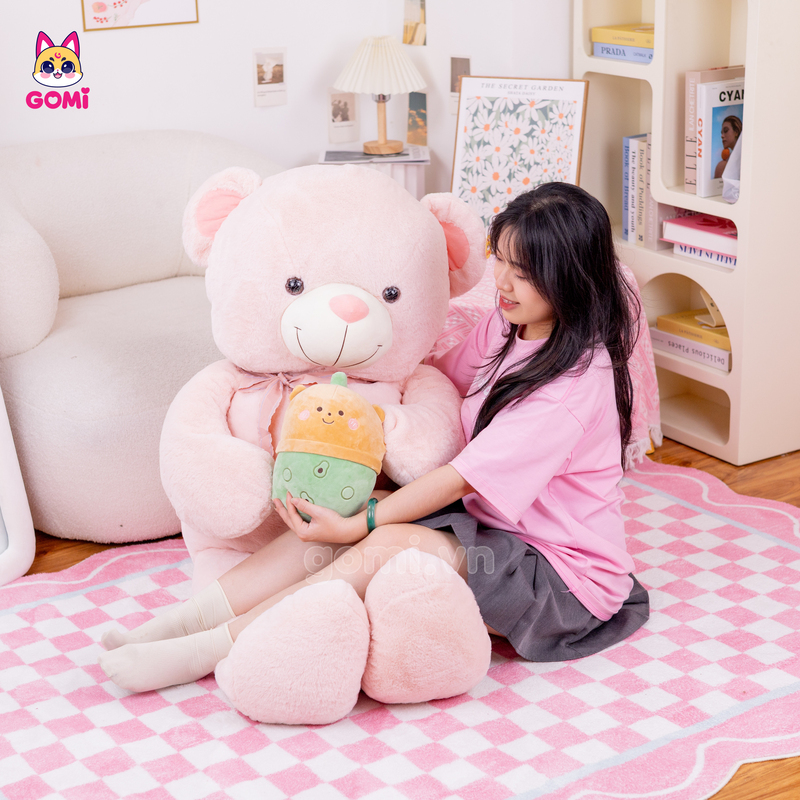 Gấu Bông Teddy Ôm Trà Sữa Thú