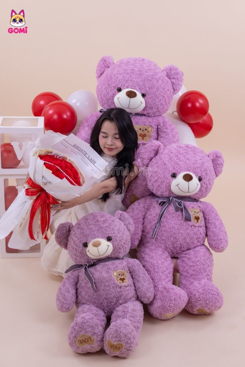 Gấu Bông Teddy Mặt Gấu Ôm Tim