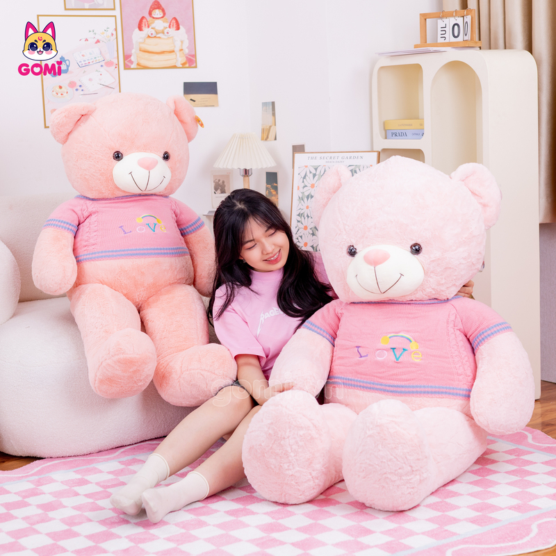 Gấu Bông Teddy Len Love Cầu Vồng