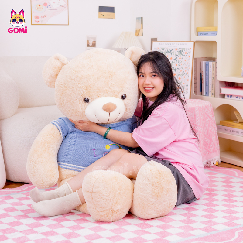 Gấu Bông Teddy Len Love Cầu Vồng