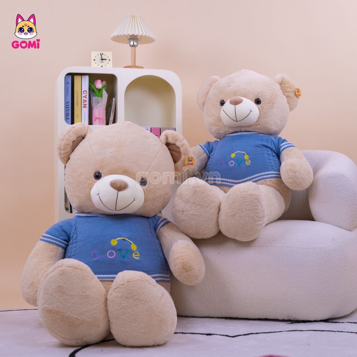 Gấu Bông Teddy Len Love Cầu Vồng