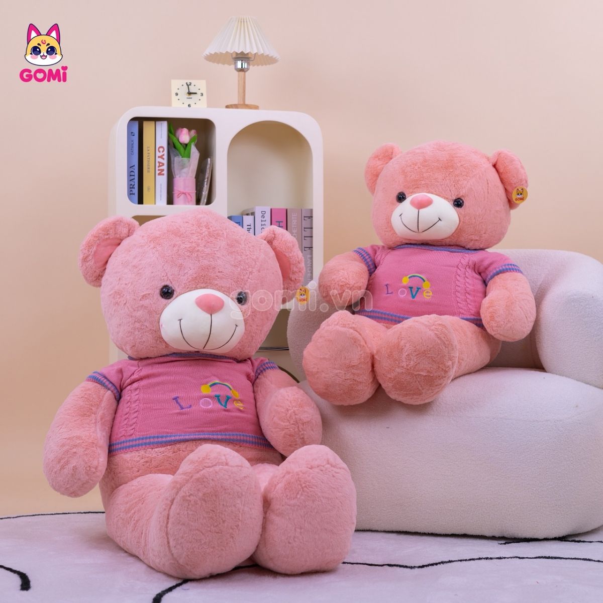 Gấu Bông Teddy Len Love Cầu Vồng