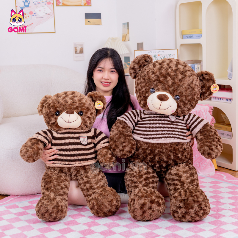 Gấu Bông Teddy Xoắn Nâu