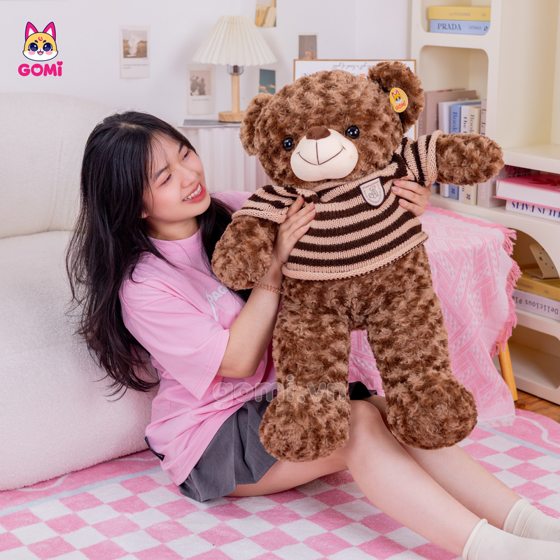 Gấu Bông Teddy Xoắn Nâu