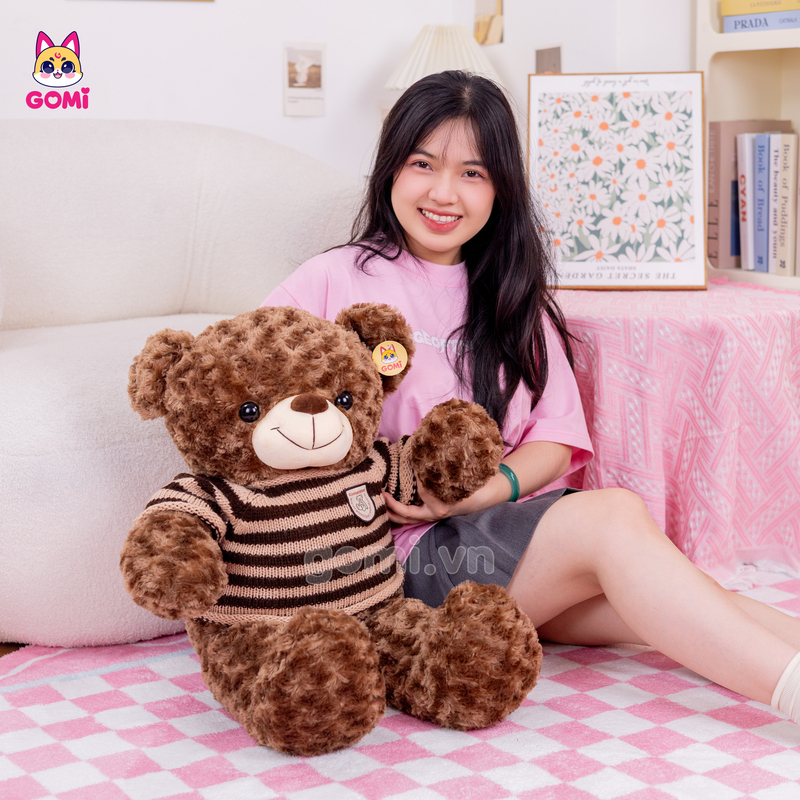 Gấu Bông Teddy Xoắn Nâu