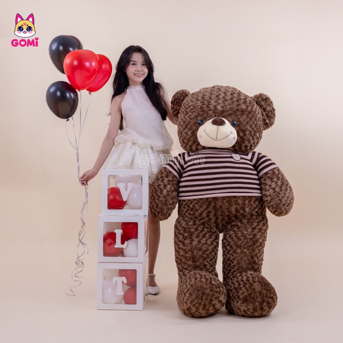 Gấu Bông Teddy Xoắn Nâu