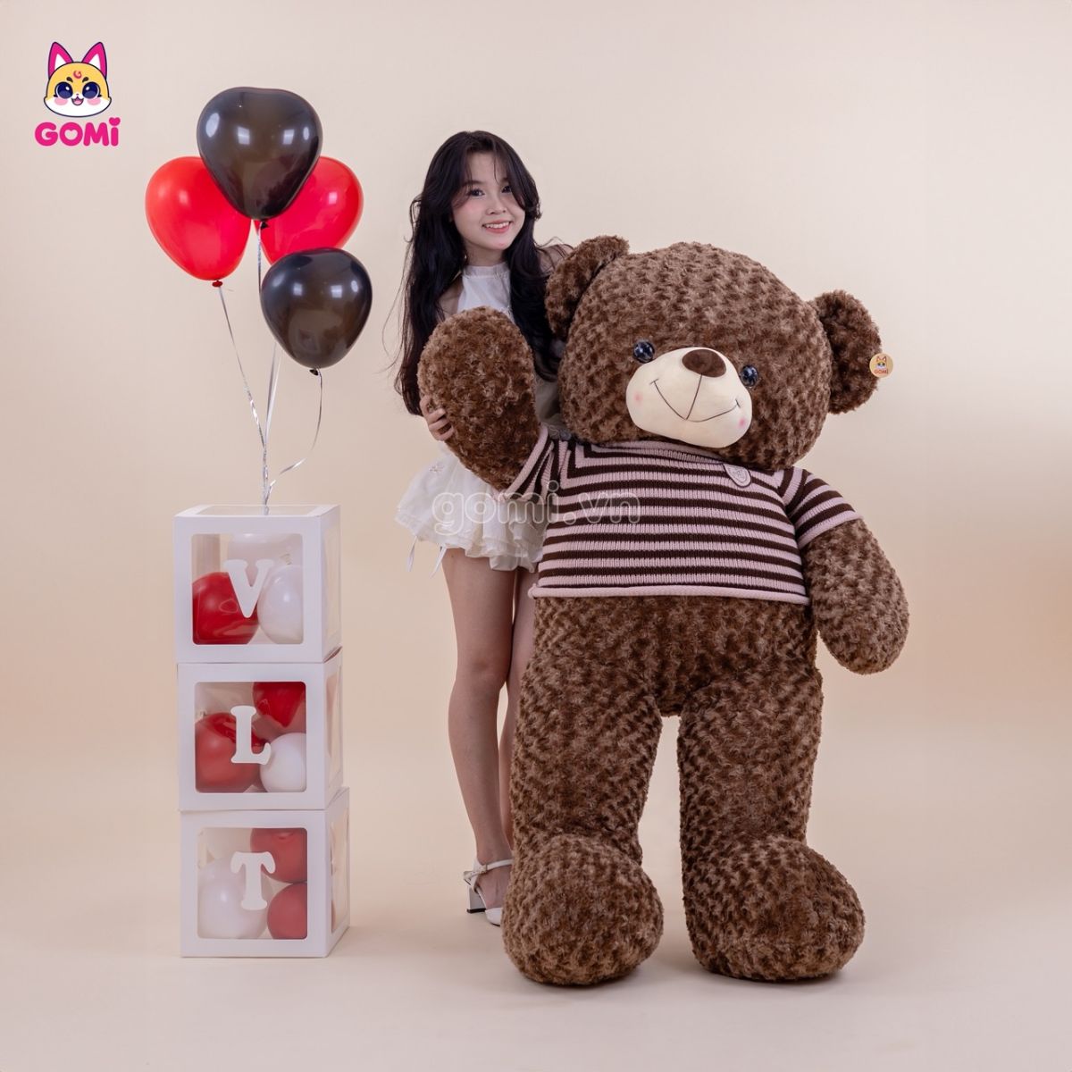 Gấu Bông Teddy Xoắn Nâu