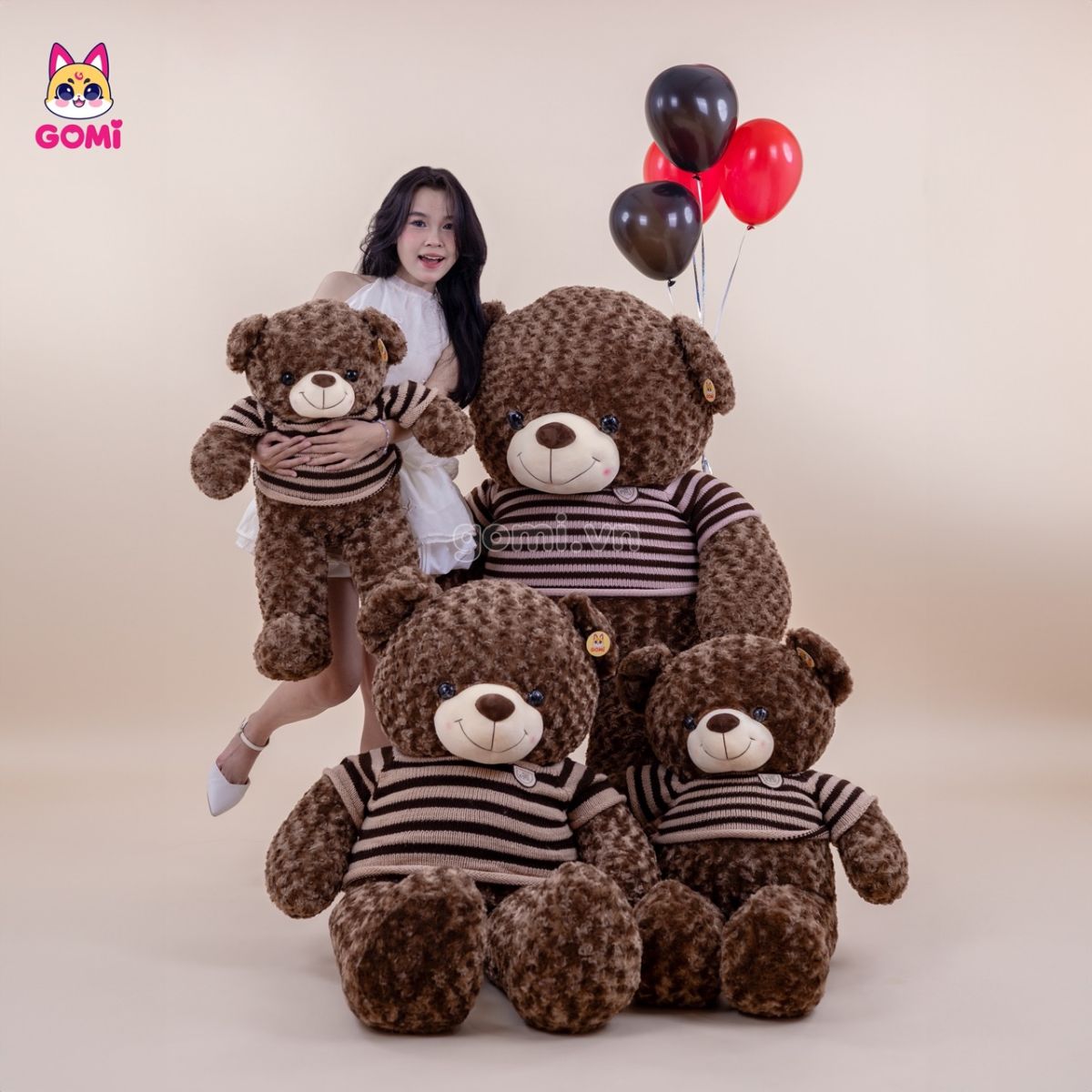 Gấu Bông Teddy Xoắn Nâu