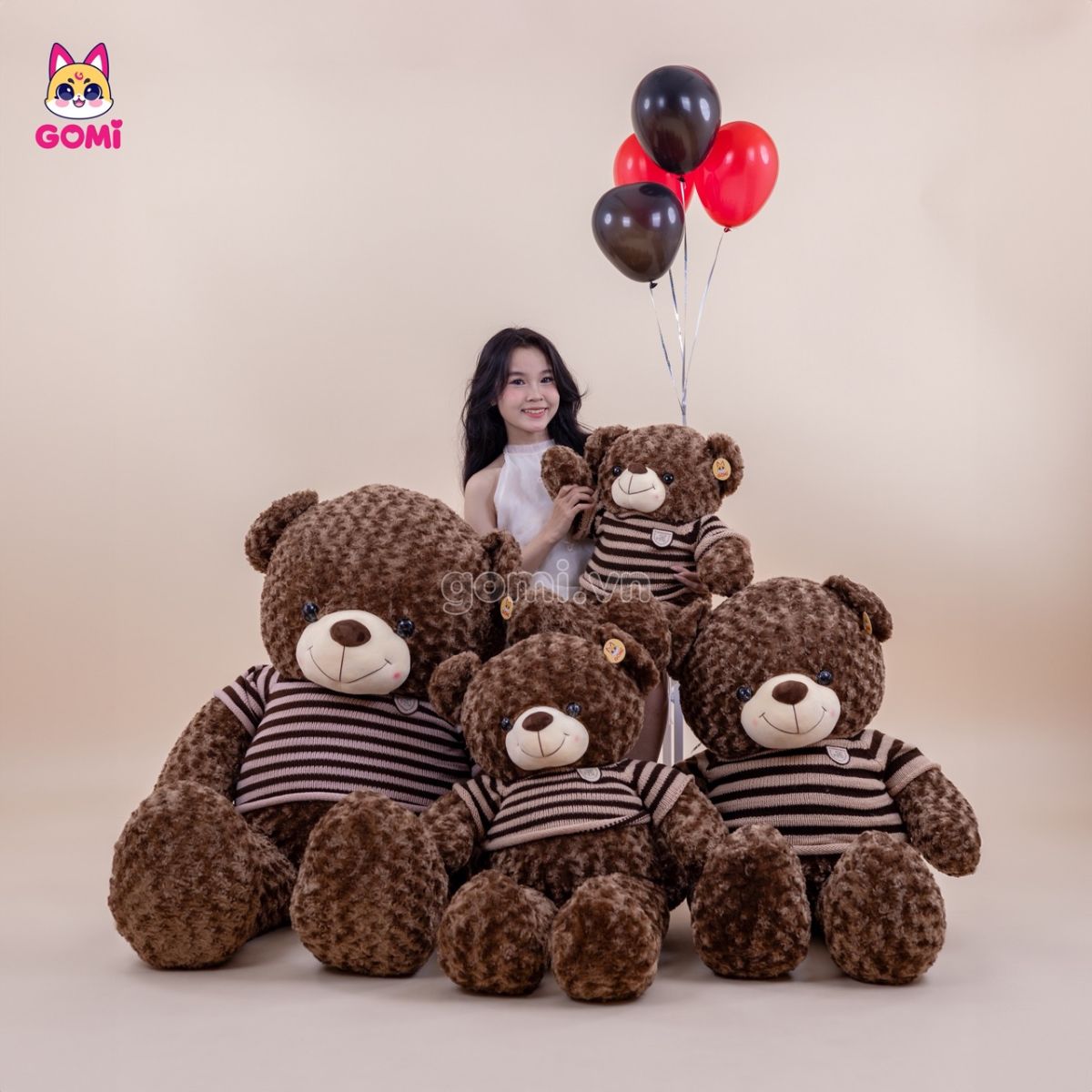 Gấu Bông Teddy Xoắn Nâu