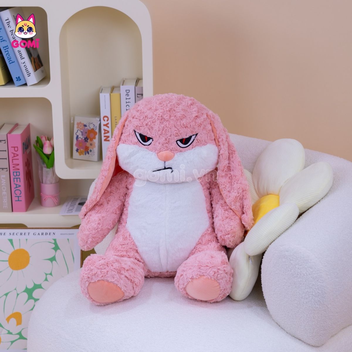 Gấu Bông Thỏ Bunny Mặt Quạo Hồng