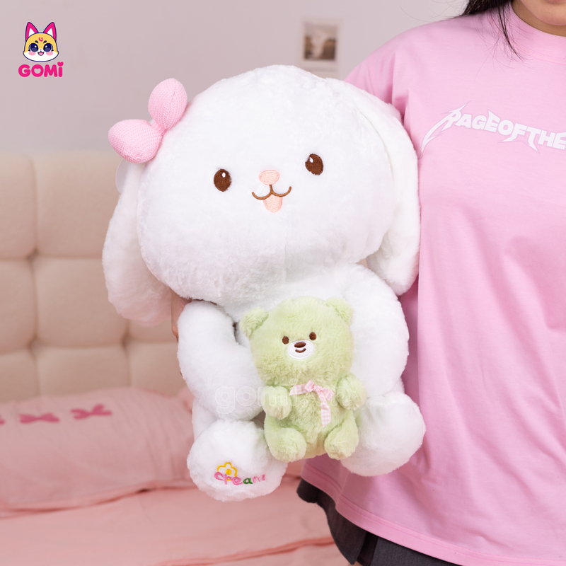 Gấu Bông Thỏ Trắng Ôm Gấu Xanh