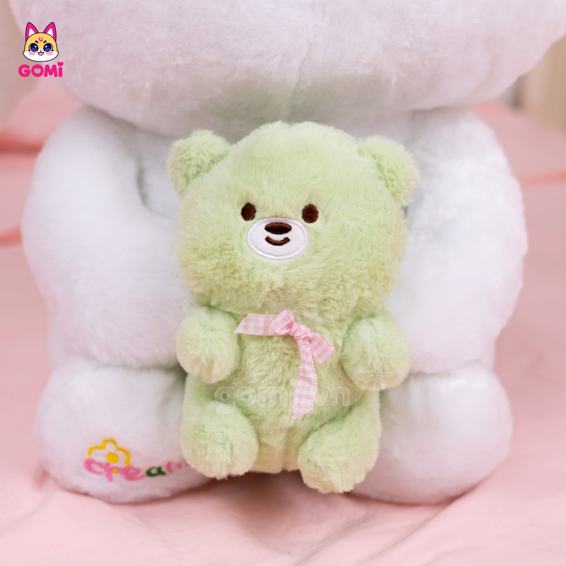 Gấu Bông Thỏ Trắng Ôm Gấu Xanh