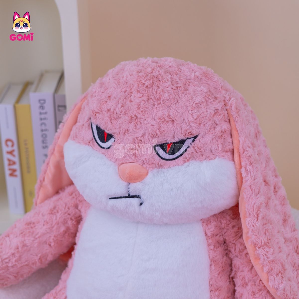 Gấu Bông Thỏ Bunny Mặt Quạo Hồng