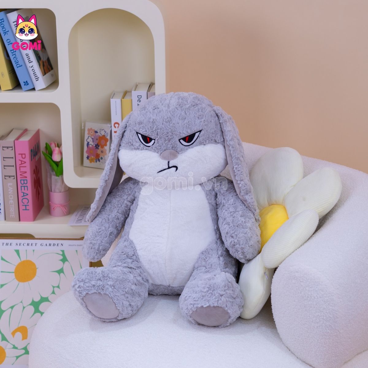 Gấu Bông Thỏ Bunny Mặt Quạo Xám