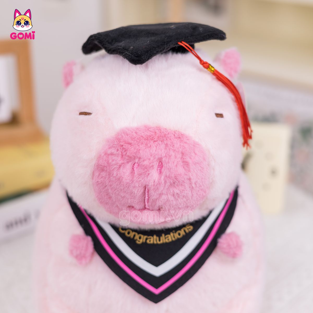 Gấu Bông Tốt Nghiệp Capybara Hồng